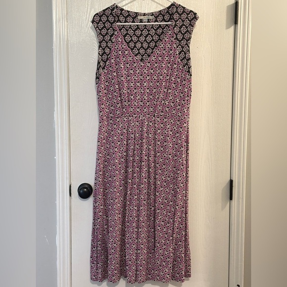 Boden Women’s Sleeveless Jersey V Neck Dress Floral Size 12 Long - Picture 1 of 6